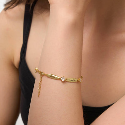 Bracciale Personalizzato con Barre e Cristalli