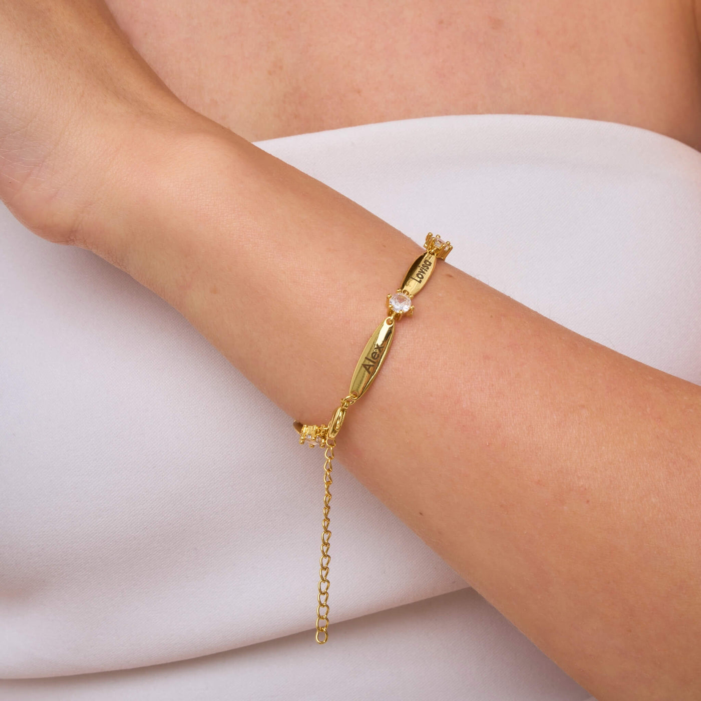 Bracciale Personalizzato con Barre e Cristalli