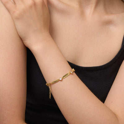 Bracciale Personalizzato con Barre e Cristalli