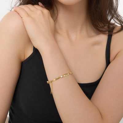 Bracciale Personalizzato con Barre e Cristalli