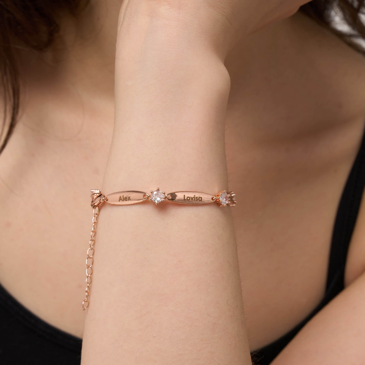 Bracciale Personalizzato con Barre e Cristalli