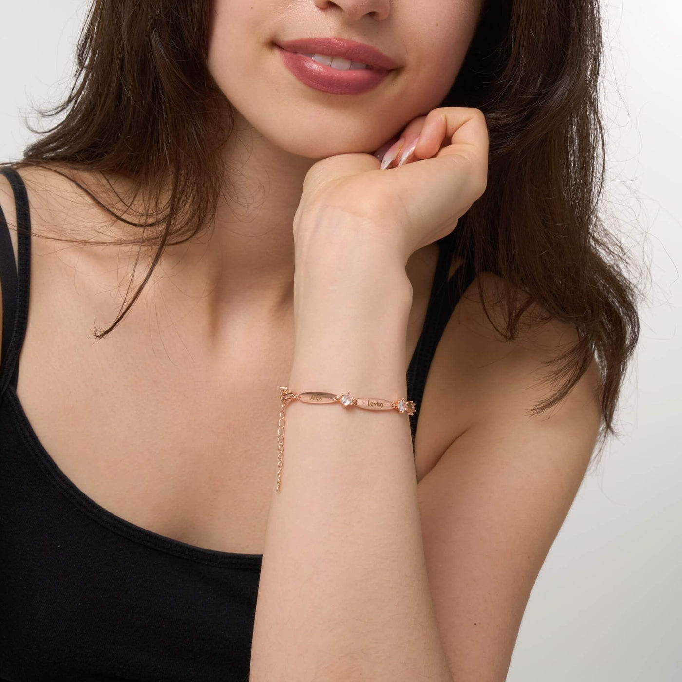 Bracciale Personalizzato con Barre e Cristalli