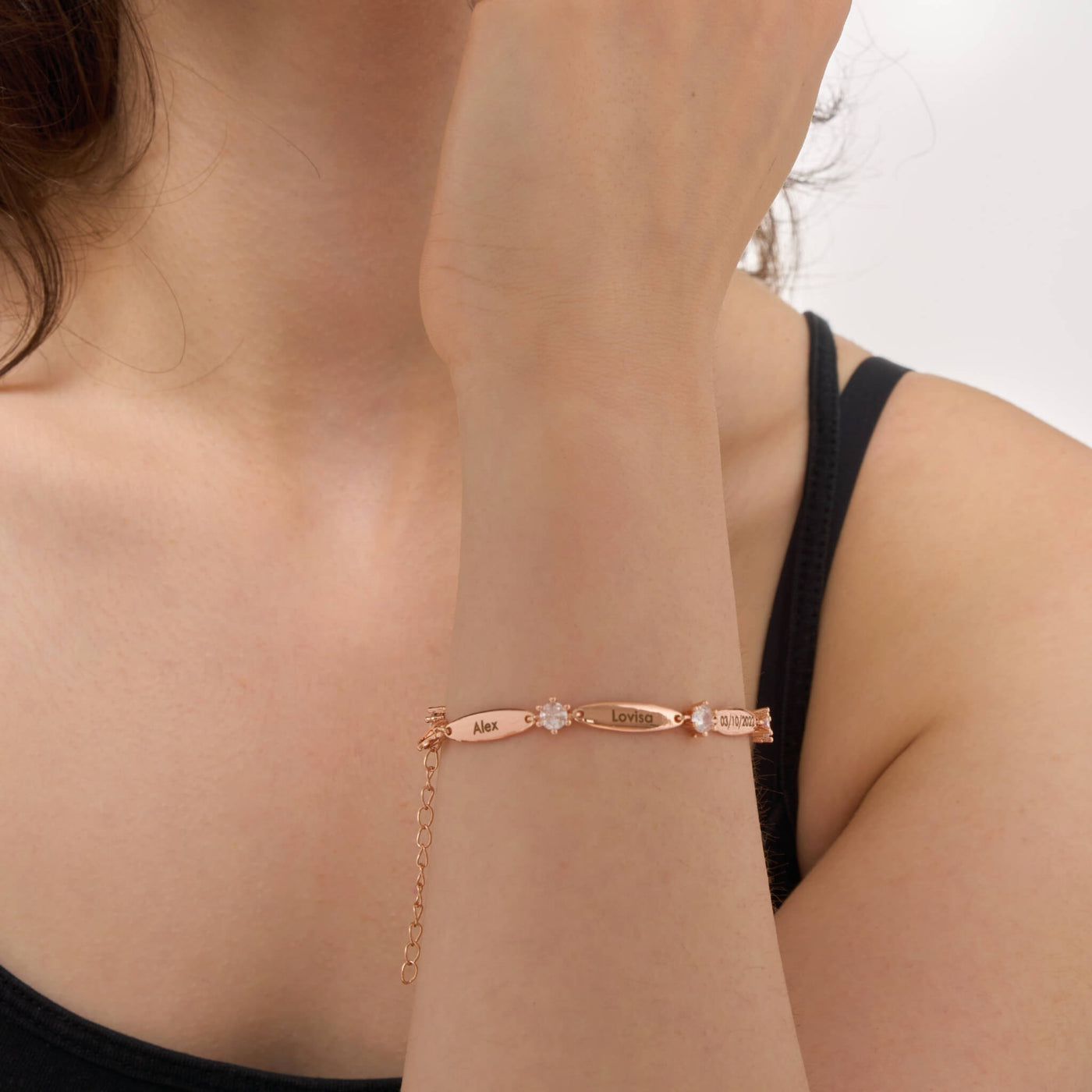 Bracciale Personalizzato con Barre e Cristalli