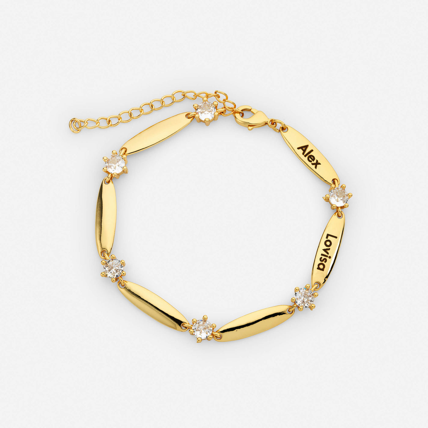 Bracciale Personalizzato con Barre e Cristalli