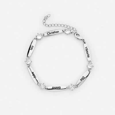 Bracciale Personalizzato con Barre e Cristalli