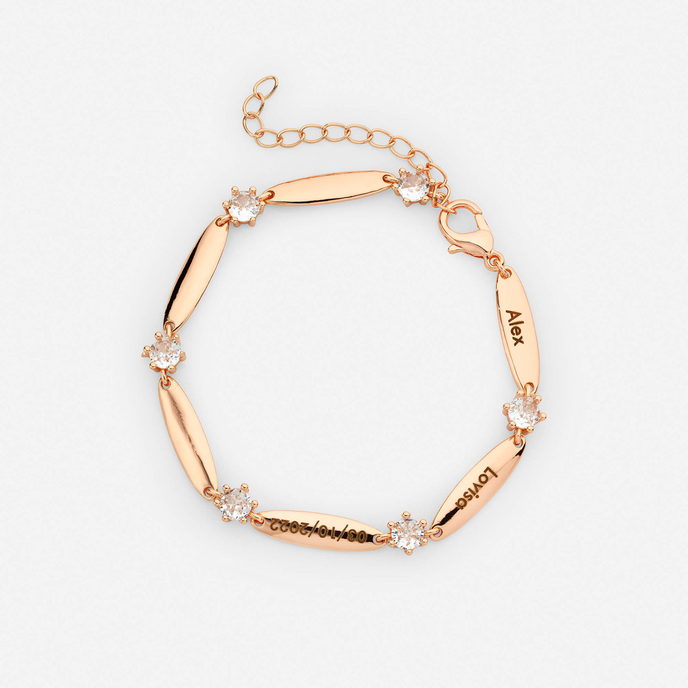 Bracciale Personalizzato con Barre e Cristalli