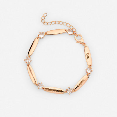Bracciale Personalizzato con Barre e Cristalli
