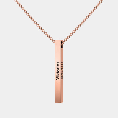 Personalisierte Bar Halskette Roségold