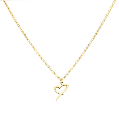 Collier Lettre En Cursive Cœur