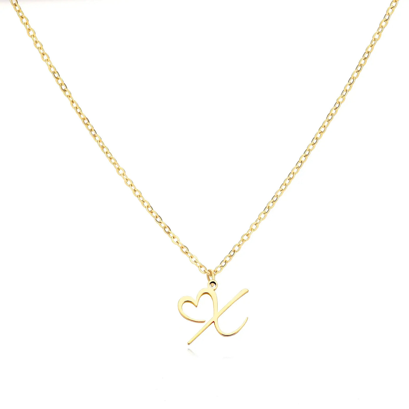 Collier Lettre En Cursive Cœur